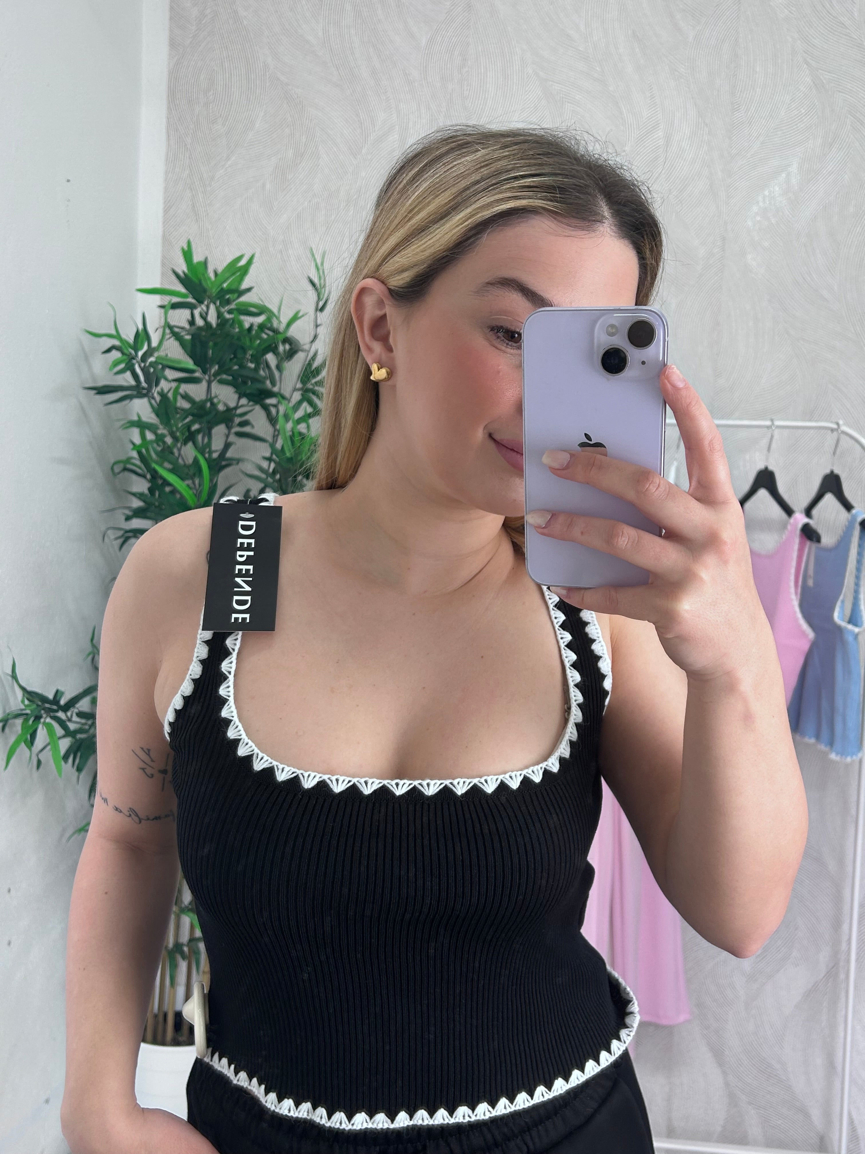 Camiseta tirante canalé